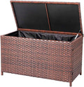 Outdoor Wicker Rattan Storage Box Table 70 Gallon M5339