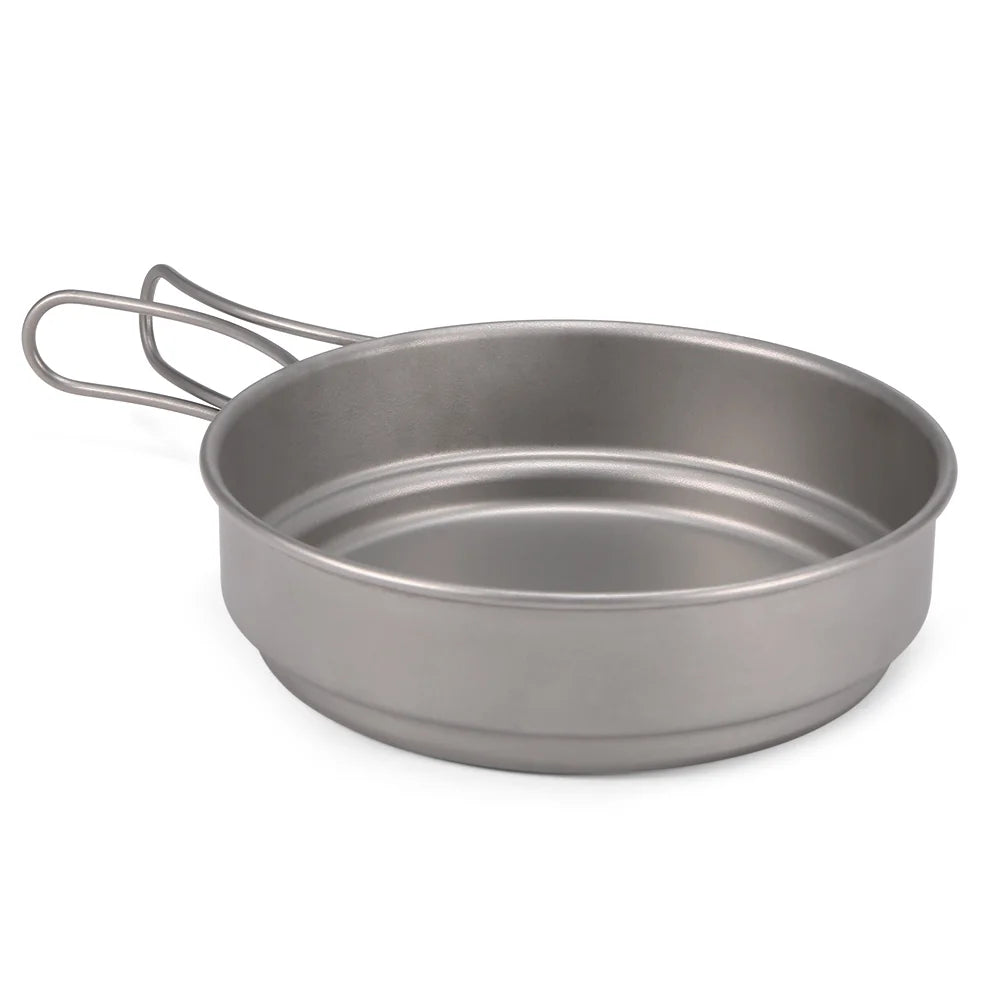 Titanium Cookware Set 1000ml 750ml Pot Pan Spoon Set K148