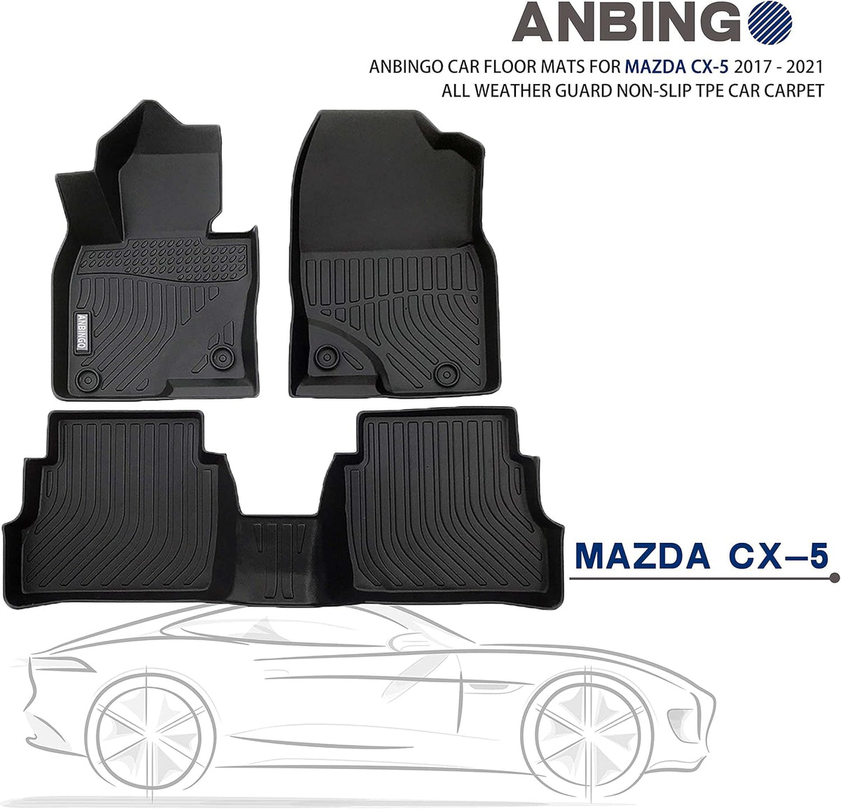 All Weather TPE Car Floor Mats for Mazda CX-5 2017-2022 L63391