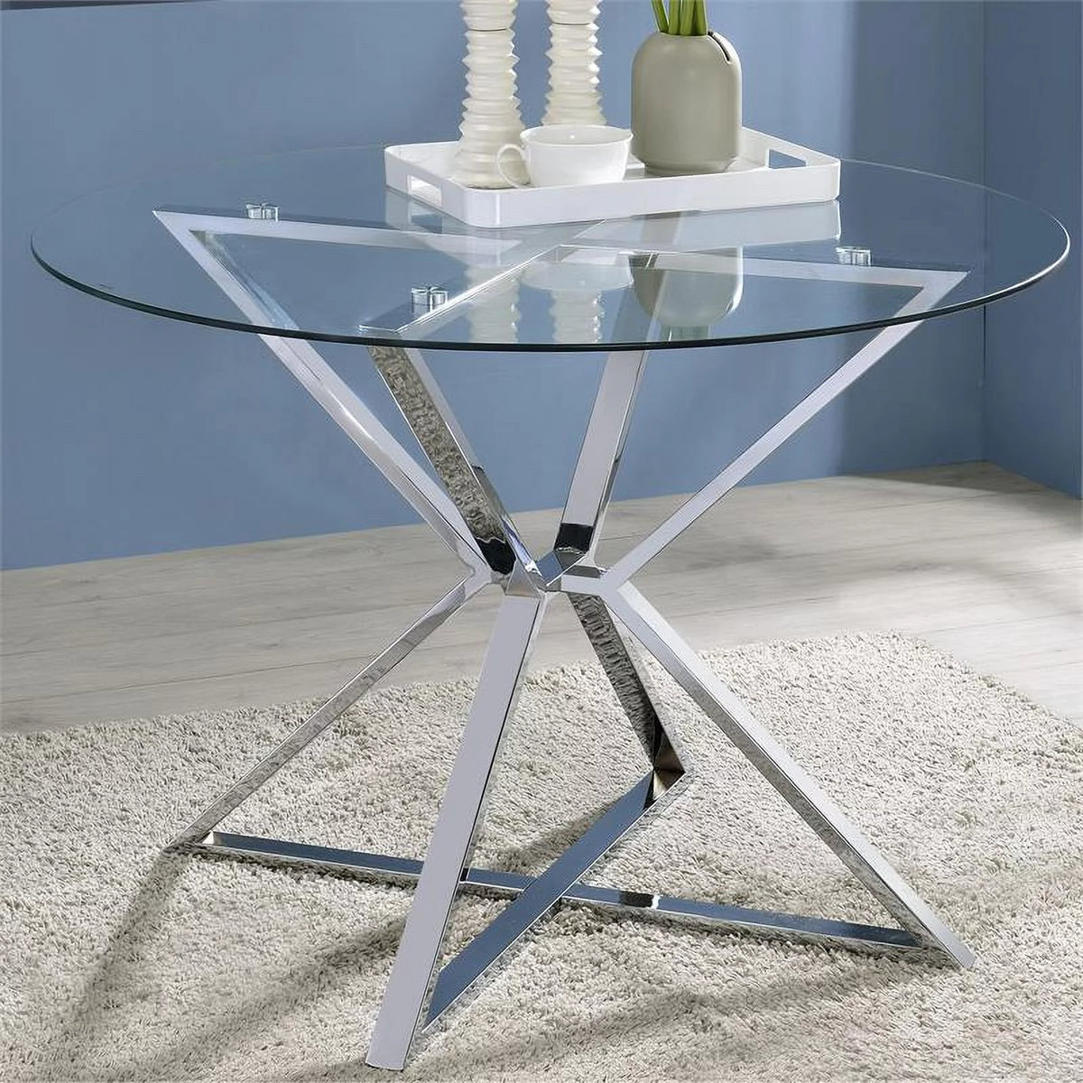 Round Glass Top Dining Table C7220