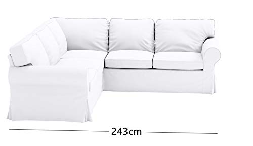 Polyester Flax Light Gray Slipcovers for 2 + 2 Sectional Corner Sofa W11404