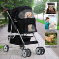 4 Wheels Foldable Pet Stroller with Storage Basket U735252