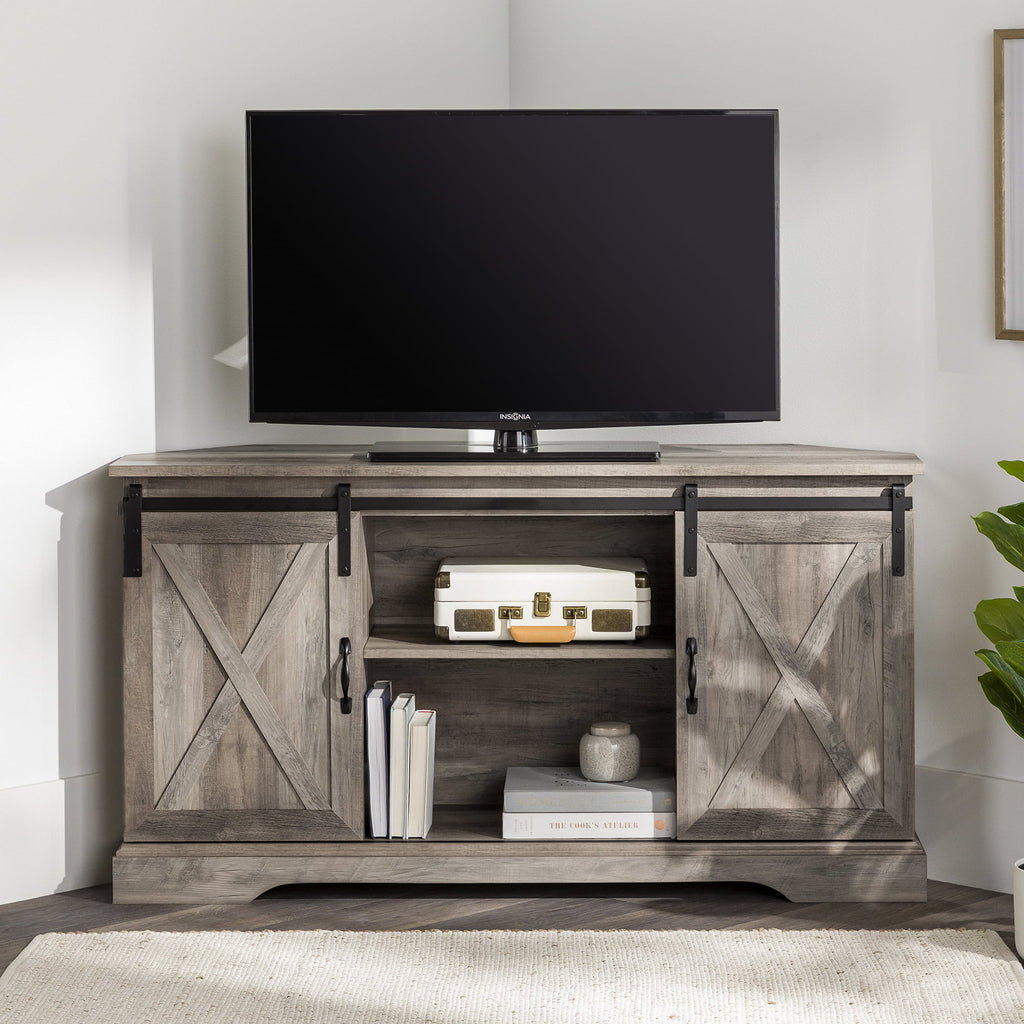 White Oak Corner TV Stand G825