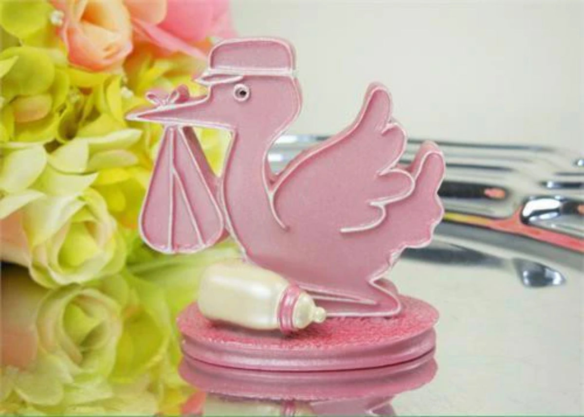 Pink Baby Shower Stork and Bottle Favors E3920