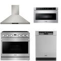 36 Gas Range, Range Hood, Dishwasher and Microwave J4483