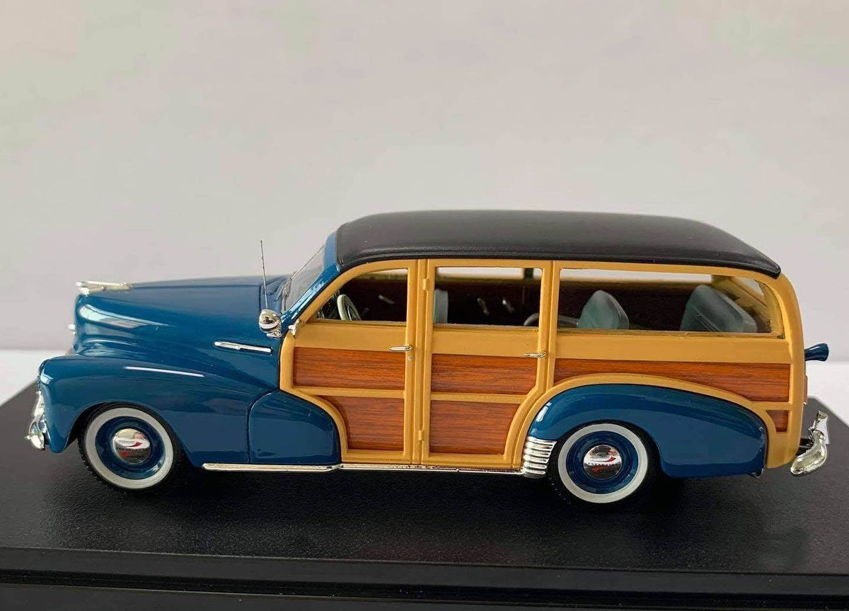 1948 Chevrolet Fleetmaster Woodie Station Wagon Blue with Black Top 1/43 Model Car N9169