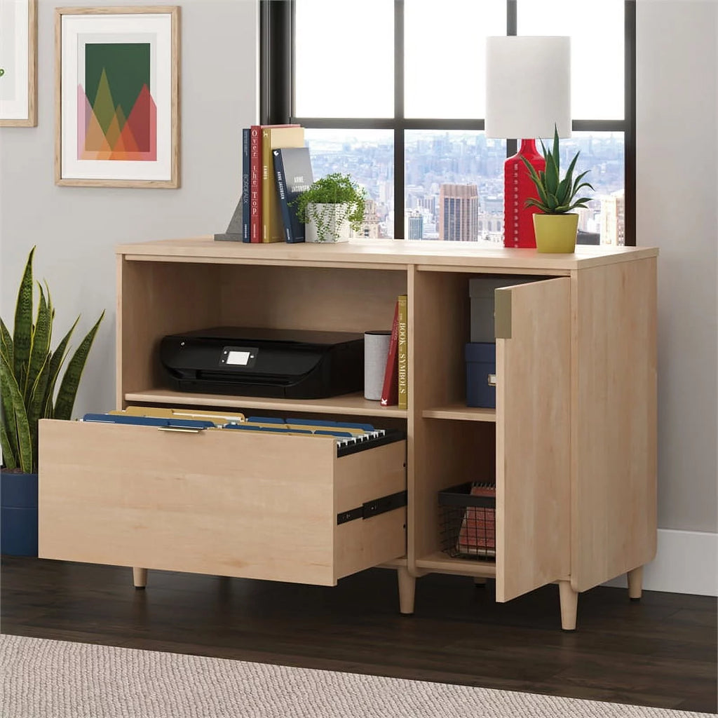 Engineered Wood Credenza Natural Maple Finish G56518