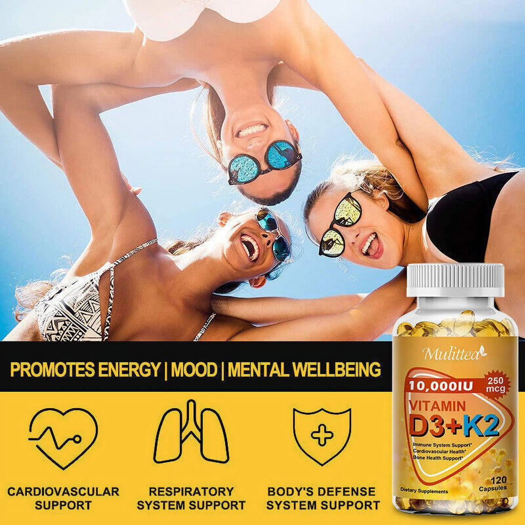 Vitamin K2 (MK7) with D3 10,000 IU 120 Capsules Pack of 2 A861