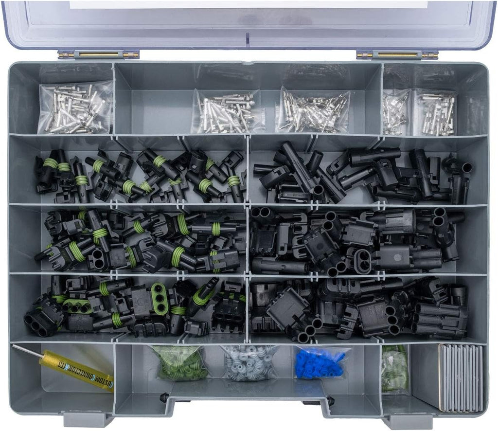 405 Piece Sealed Weatherproof Automotive Electrical Connector Kit with Crimp Tool D8227