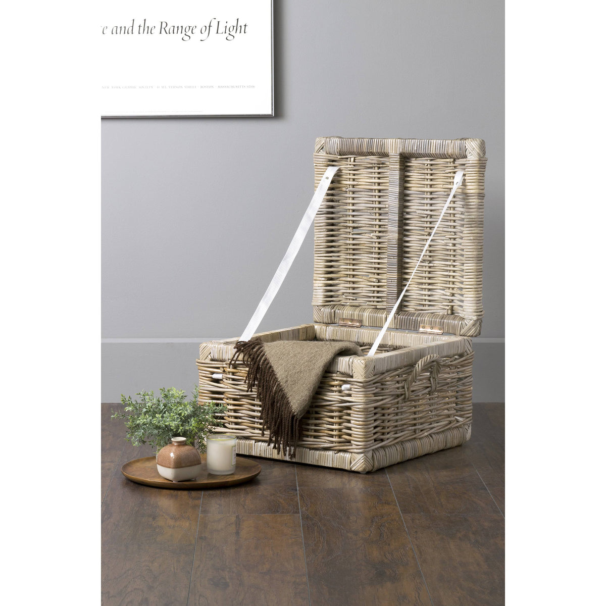 Brown Rattan Square Storage Trunk L971398