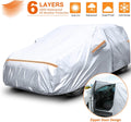 Waterproof All Weather 6 Layers Car Cover with Zipper Door & Storage Bag O560
