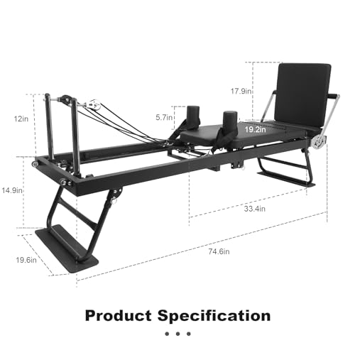Foldable Pilates Reformer Machine with Springs R40871