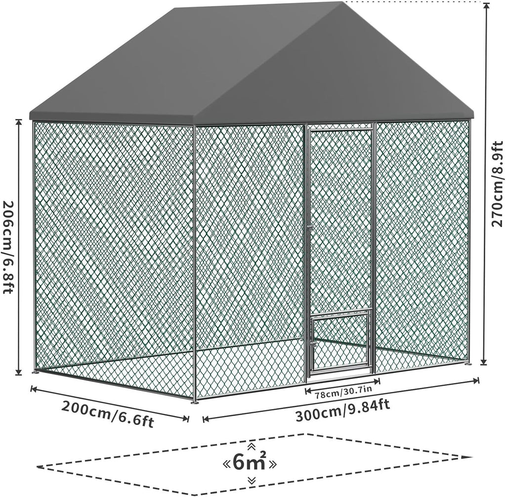Large Chicken Coop Run Outdoor with Waterproof Anti-Ultraviolet Cover U395993