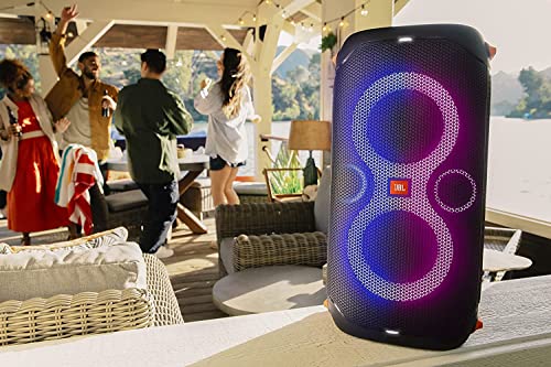 Portable Party Speaker with Built-in Lights - Black T75427