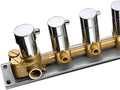 Brass 4 Outlet Thermostatic Shower Diverter Mixer Valve with Round Knobs in Chrome N3304