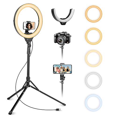 14'' Selfie Ring Light with 62'' Tripod Stand and Phone Holder, Dimmable LED Circle Lighting P16145