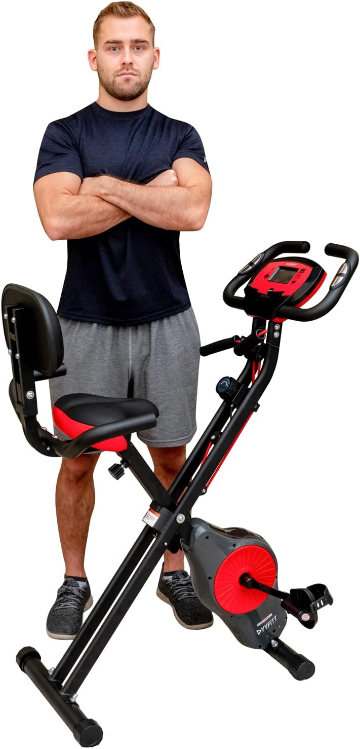 Foldable Fitness Exercise Bike with Resistance Bands H59328