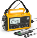 12000mAh NOAA Emergency Weather Radio, Hand Crank Portable AM FM Shortwave Solar Rechargeable Radio with USB-C Charger & Adapter, SOS Alert Flashlight N183662