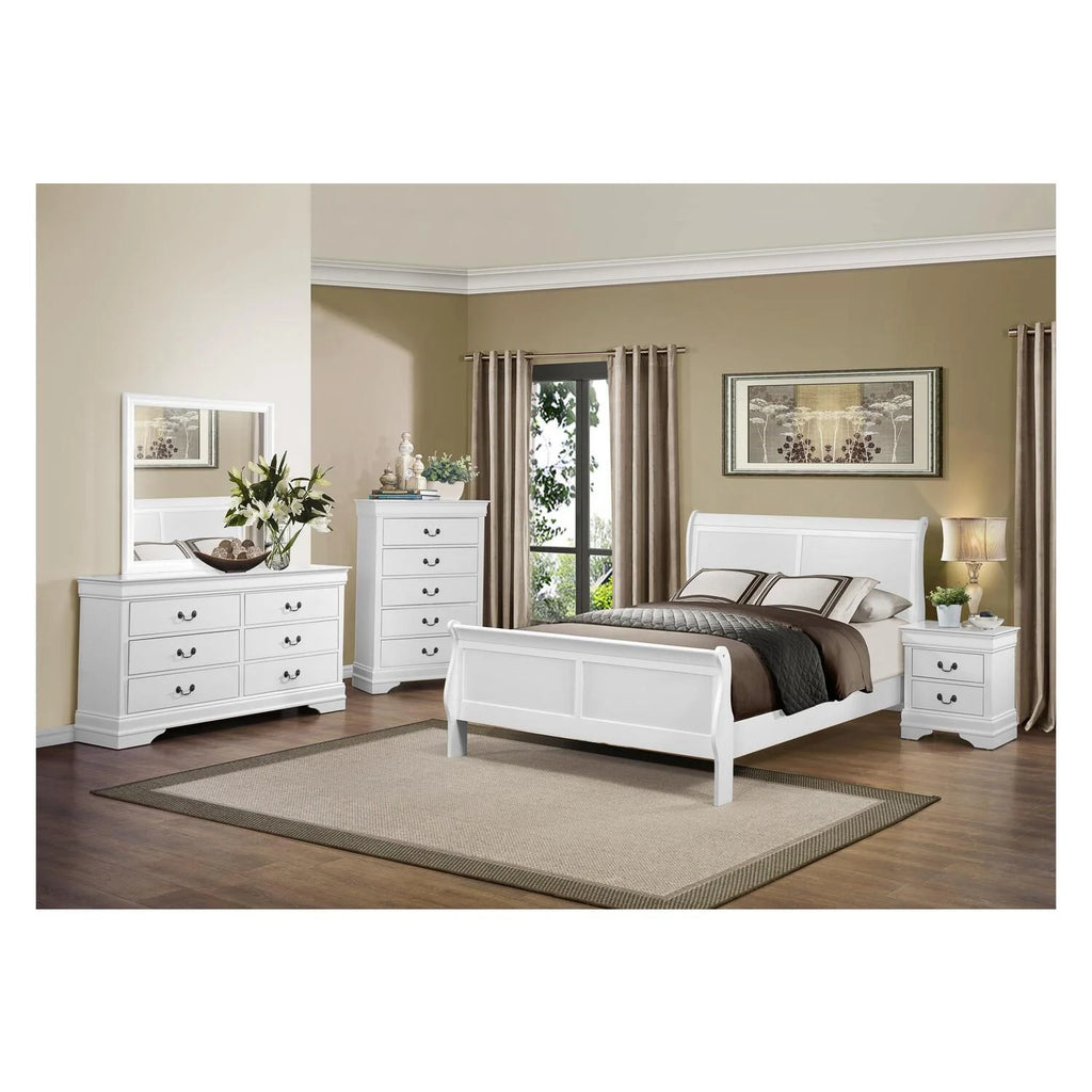 White Six Drawer Solid Wood Dresser C6612