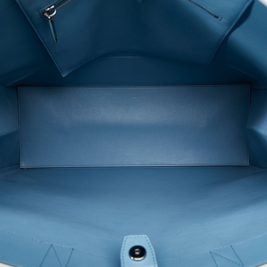 Blue Calf Leather Tote Bag O37321
