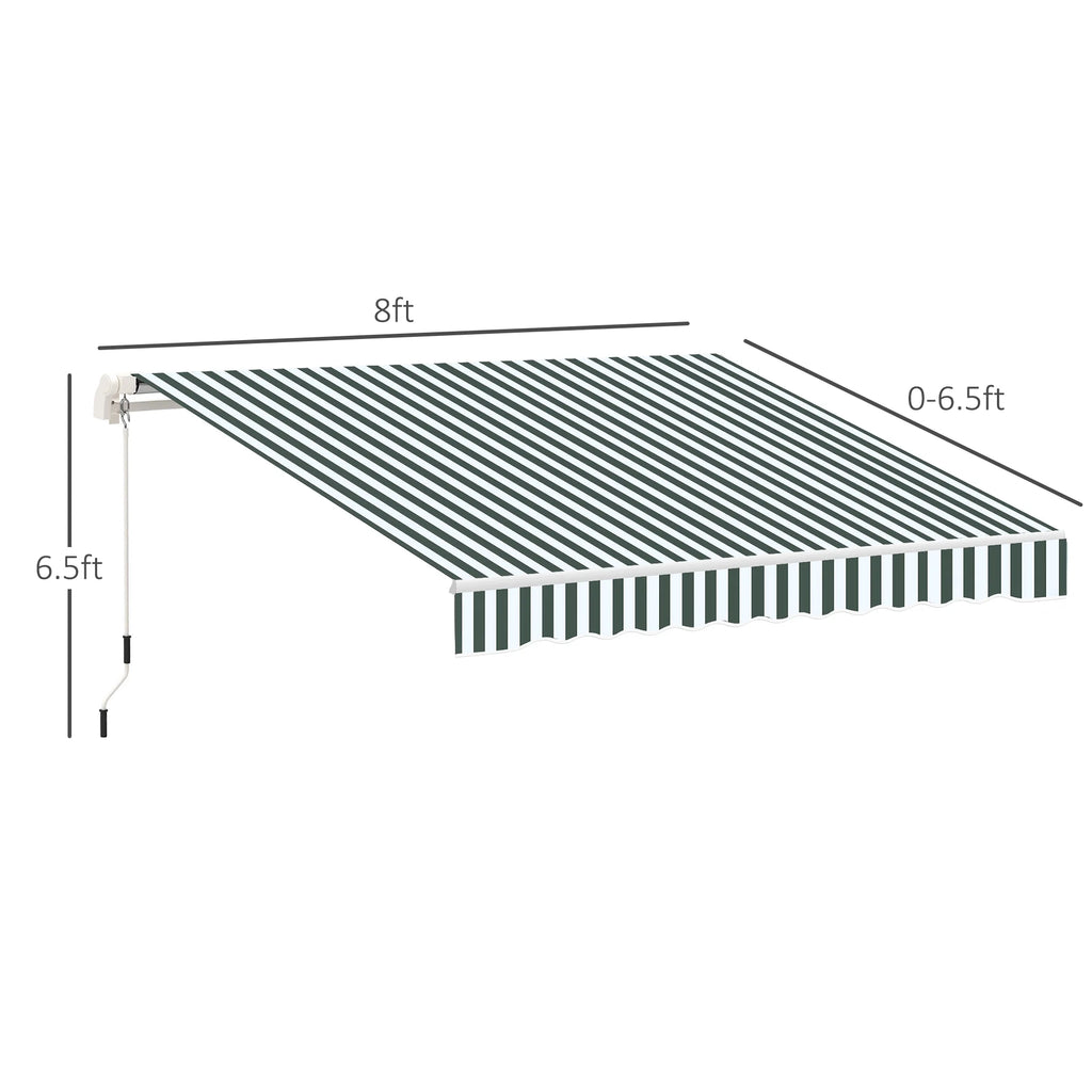 Green White Retractable Patio Awning T893