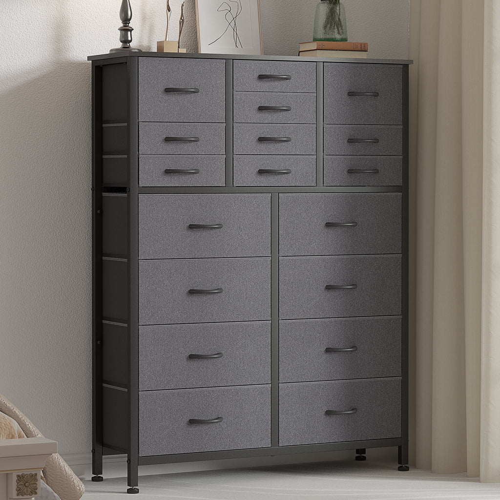 Rustic Brown 18 Drawer Fabric Dresser B88424