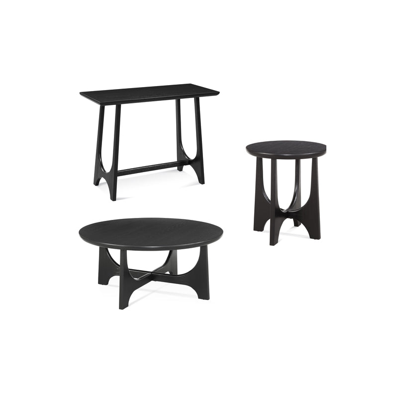 Black Wood Round End Table H38072