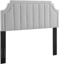 Light Gray Channel Tufted Performance Velvet Headboard G6521