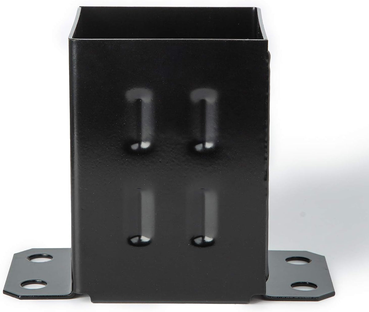 4 Pack Black Steel Fence Post Base Brackets for 4x4 Wood Y709