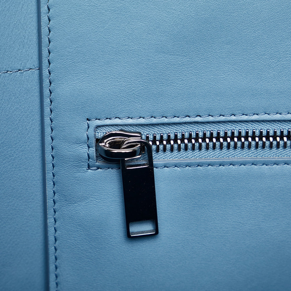 Blue Calf Leather Tote Bag O37321