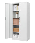Black Metal Storage Cabinet with 5 Adjustable Shelves Z954