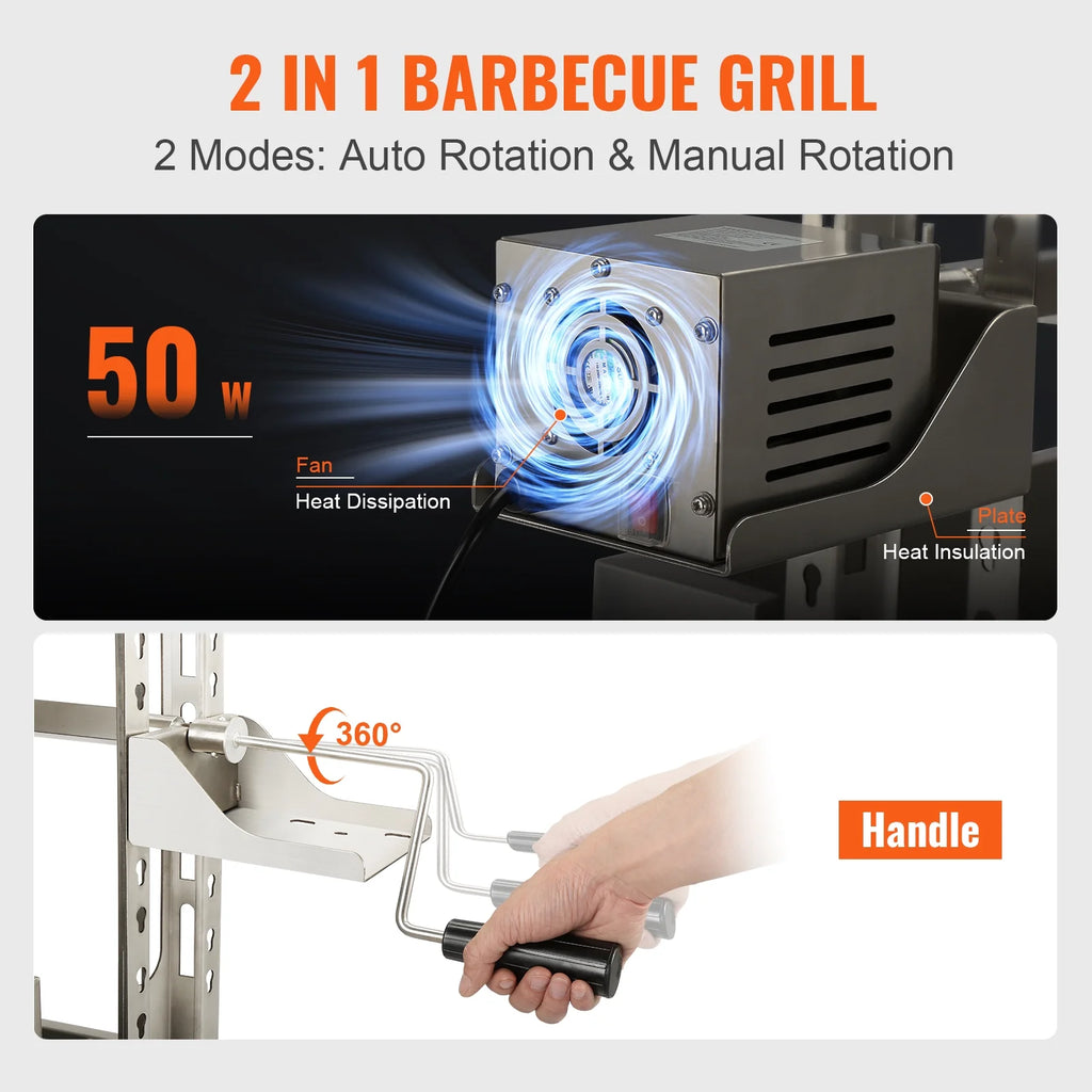 46 inches 50W 60KG Rotisserie BBQ Grill X851