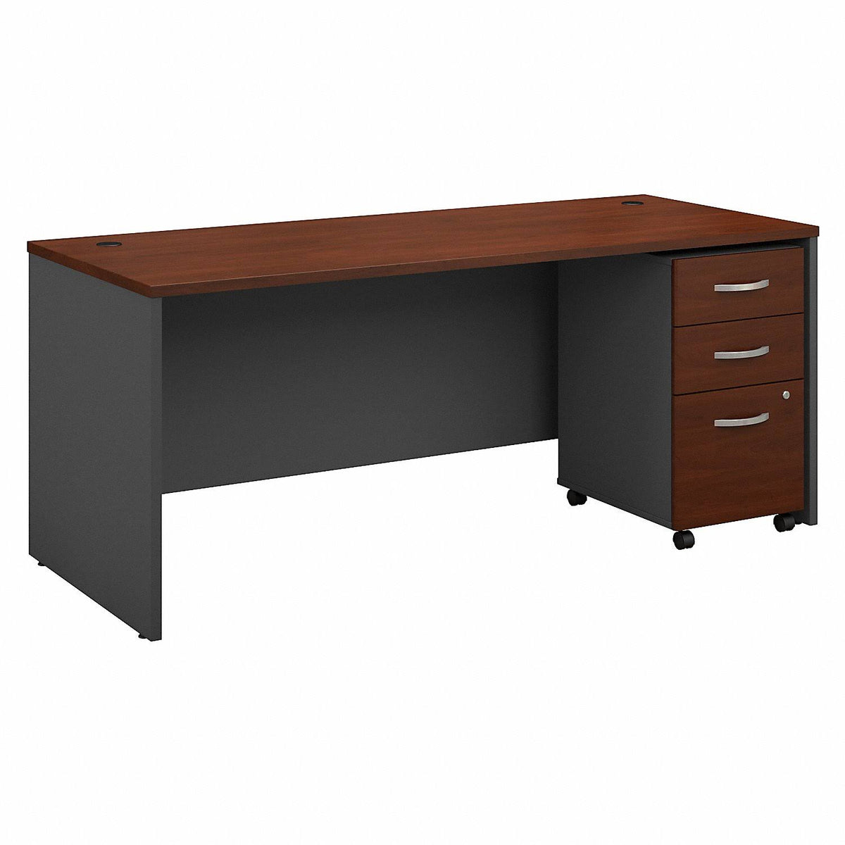Office Desk with Mobile File Cabinet, 72w x 30D G95053