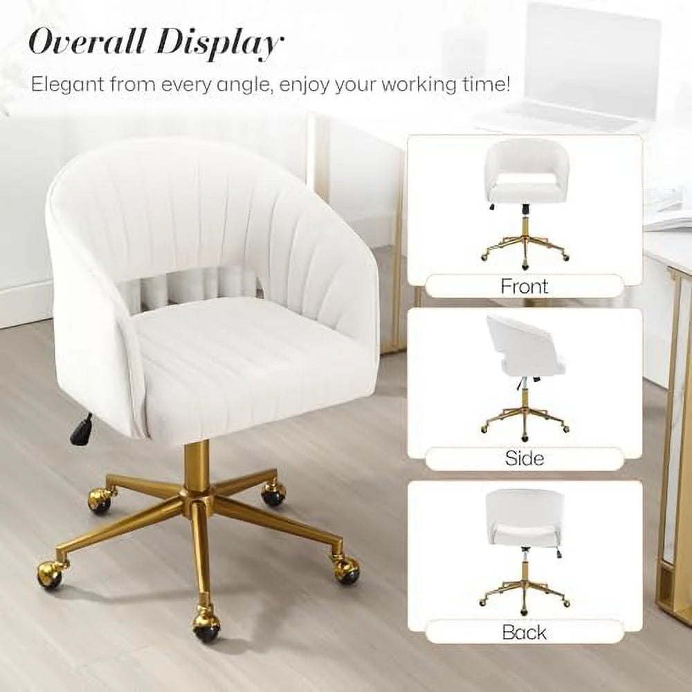 Velvet Height Adjustable Swivel Desk Chair B7178