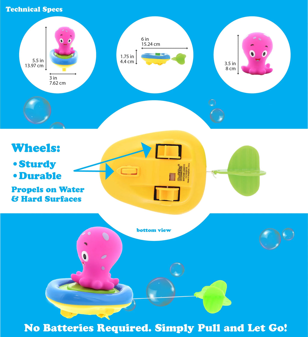 Sea Life Boat Racers Bundle Set of 4 Bath Toy M78091