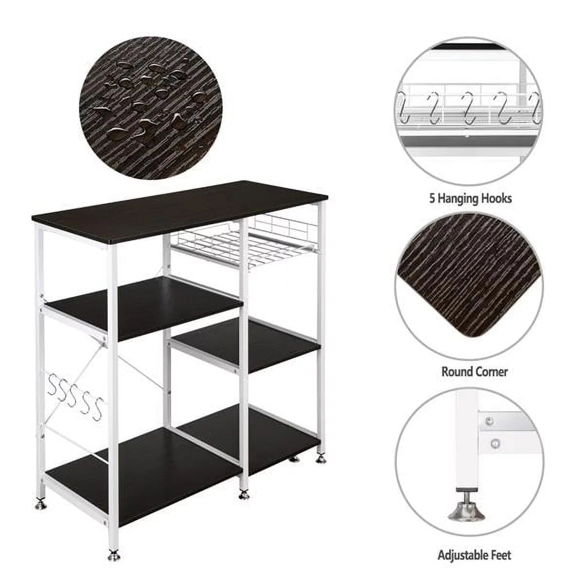 35.5" 3-Tier Kitchen Baker's Rack Dark Brown L3619