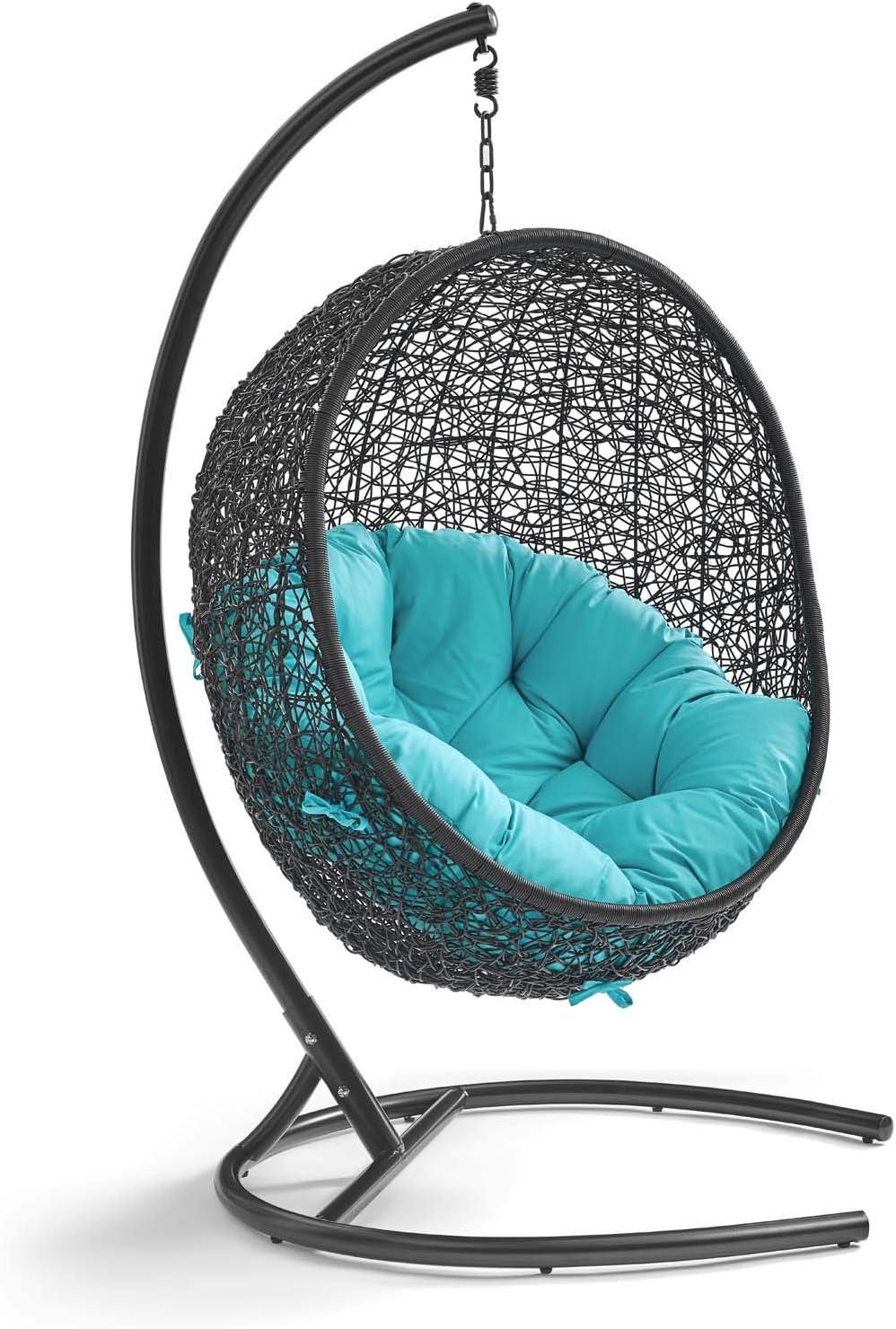 Beige Wicker Rattan Swing Chair with Stand X726437