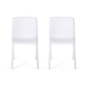 White Plastic Stacking Dining Chairs, Set of 2 K500