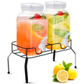 2 Pcs Plastic Drink Dispensers with Stand and Spigot V919207