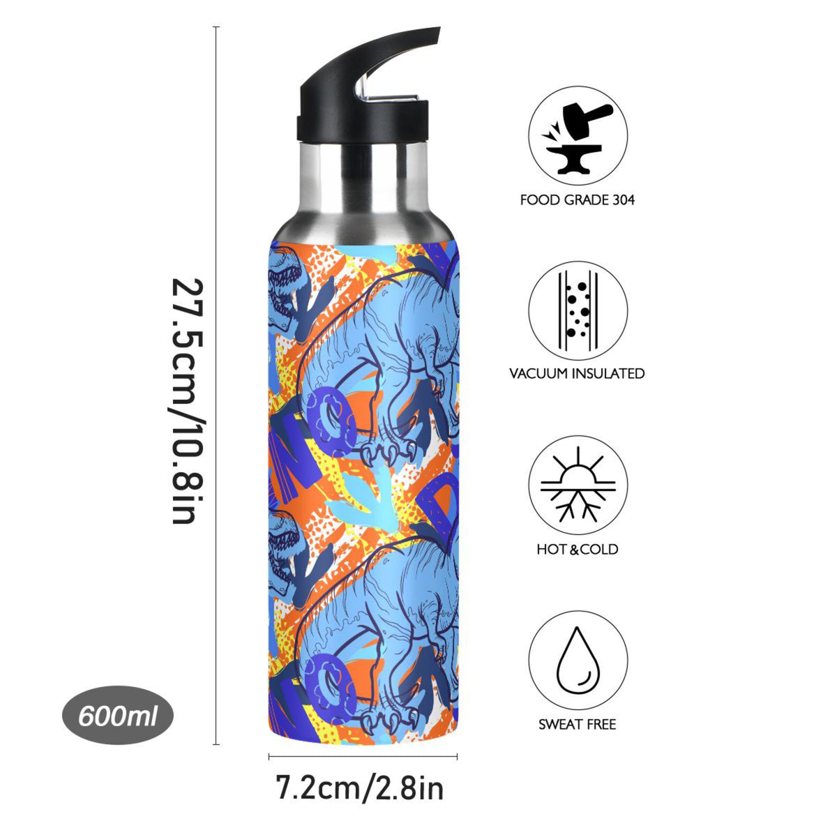 Stainless Steel Insulated Water Bottle with Straw Lid I9415