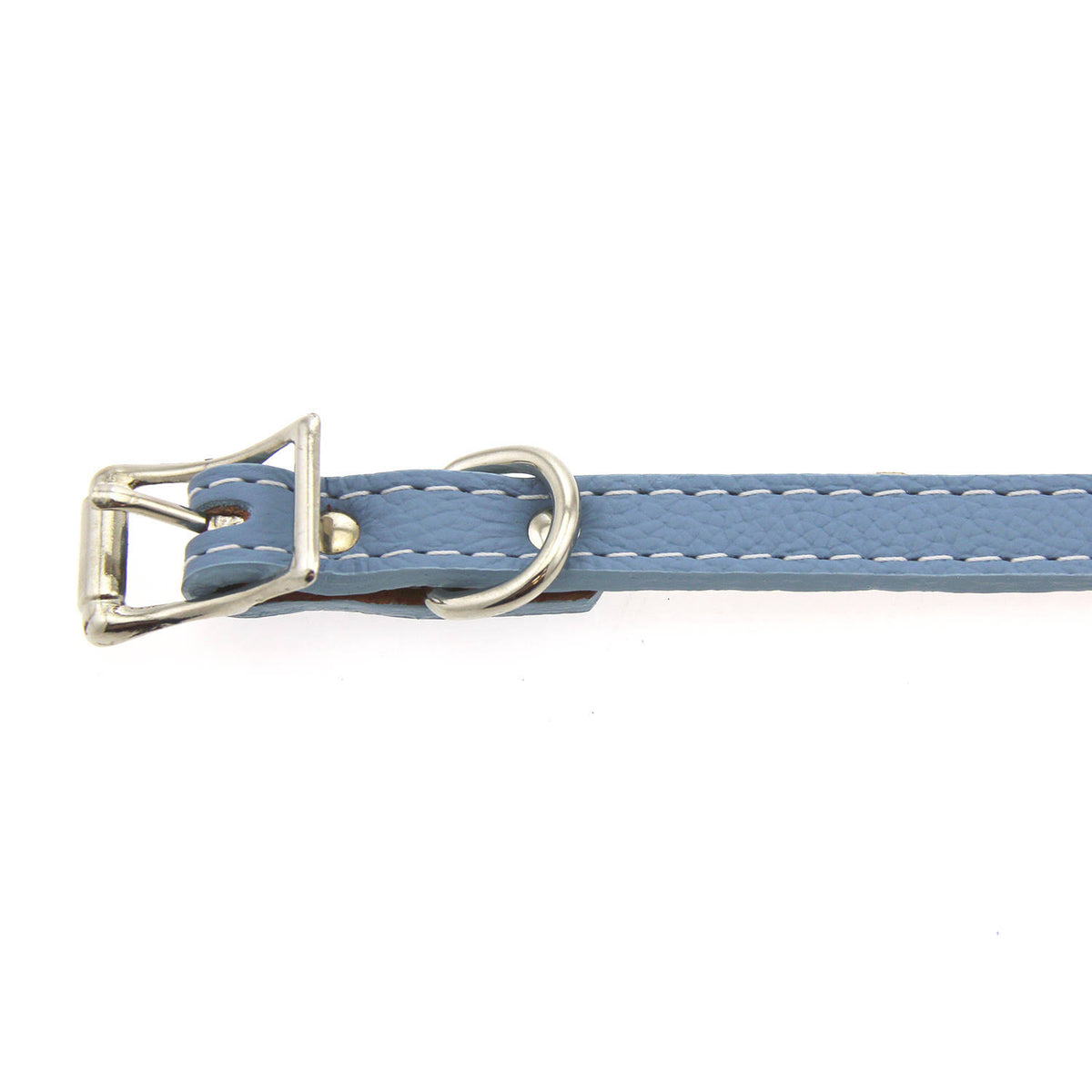Light Blue Leather Dog Collar E757960