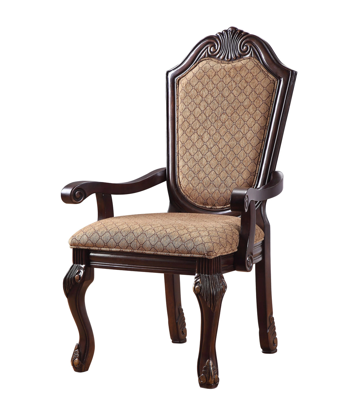 Arm Chair Set-2 Espresso Fabric J135