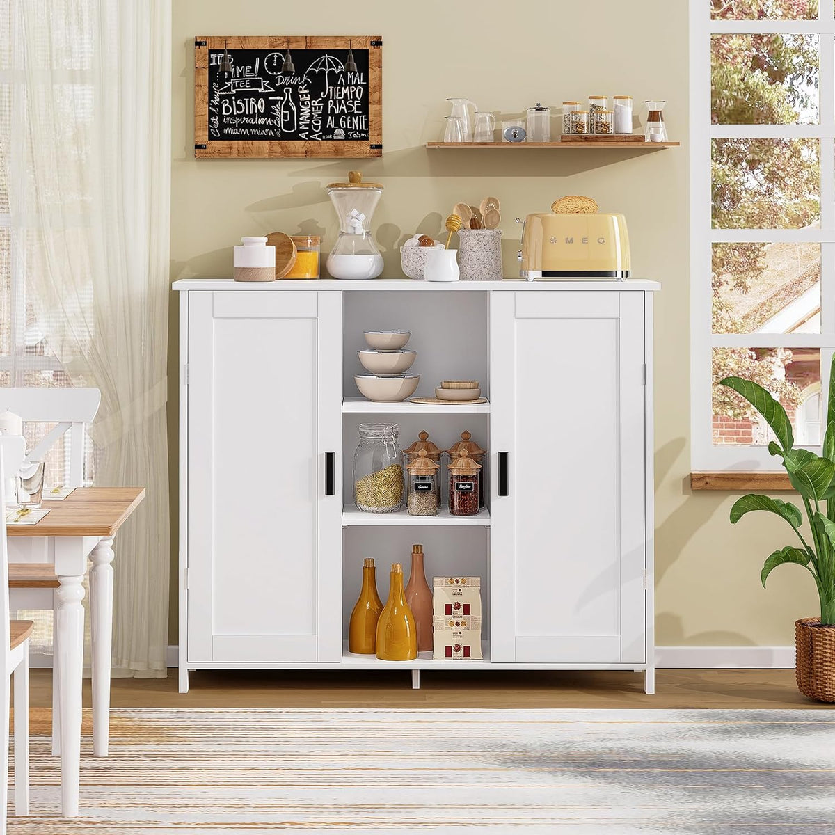 White 2 Door 4 Shelf Storage Cabinet H4670