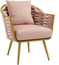 Navy Velvet Accent Chair with Pillow V33655