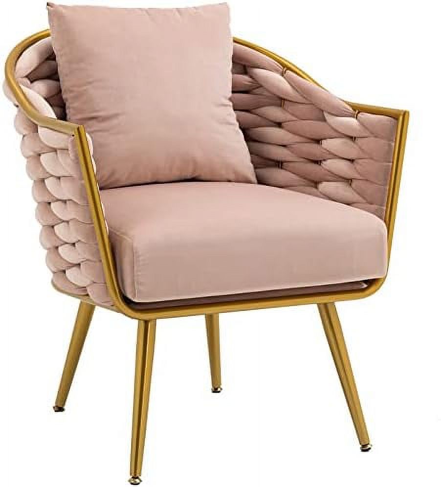Navy Velvet Accent Chair with Pillow V33655