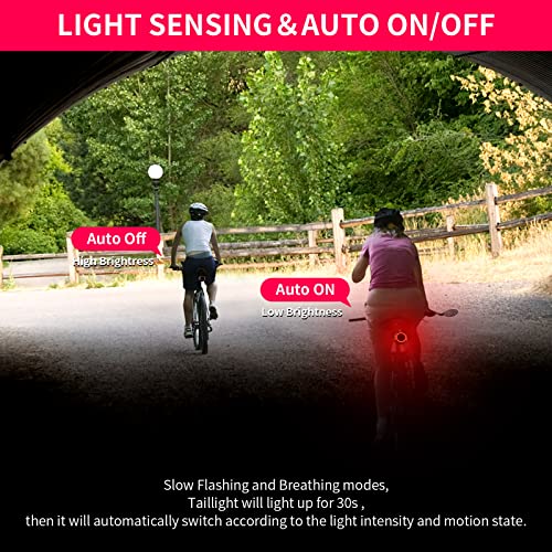 Bicycle Horn Bike Alarm Smart Bike Tail Light Rear Bike Light Waterproof Rechargeable Antitheft Alarm H6363