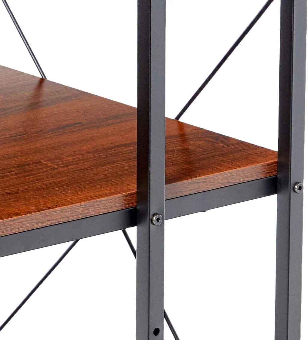 Brown Computer Desk with Shelves X679696
