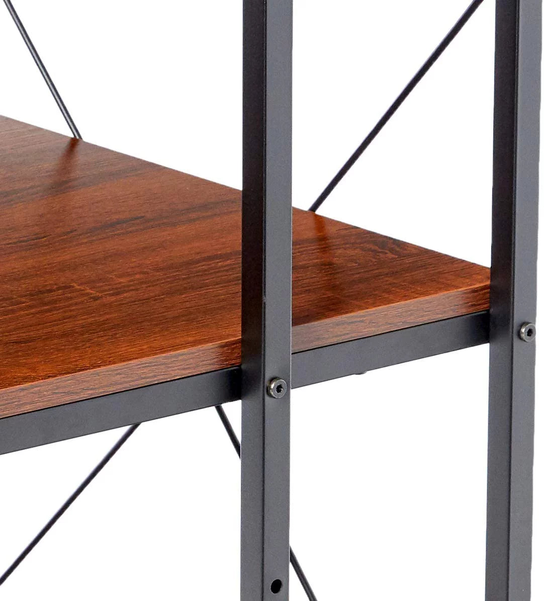 Brown Computer Desk with Shelves X679696