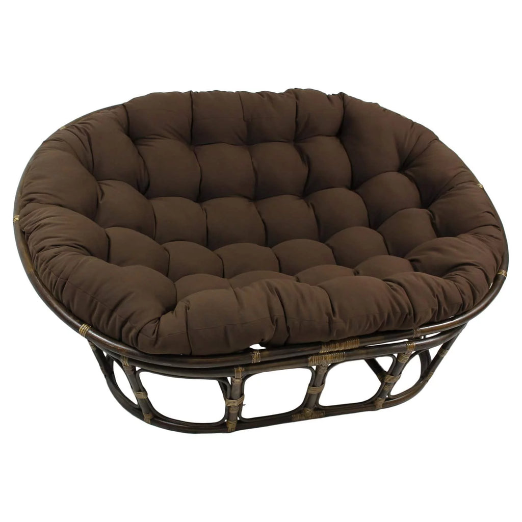 Rattan Double Papasan Chair with Twill Cushion M468