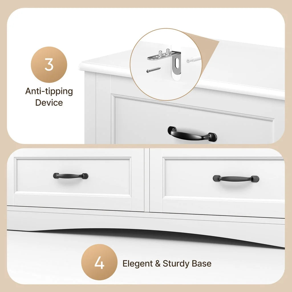 White 6 Drawer Dresser B37997